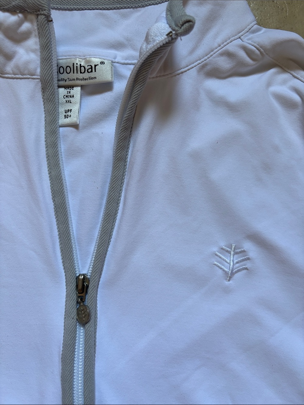 Coolibar UPF 50+ Womens White/Gray Track Suit Jacket 1/4 Zip w/ Pockets XXL tag - Picture 4 of 10